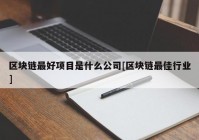 区块链最好项目是什么公司[区块链最佳行业]