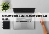 蚂蚁区块链是什么公司[蚂蚁区块链是什么公司的]